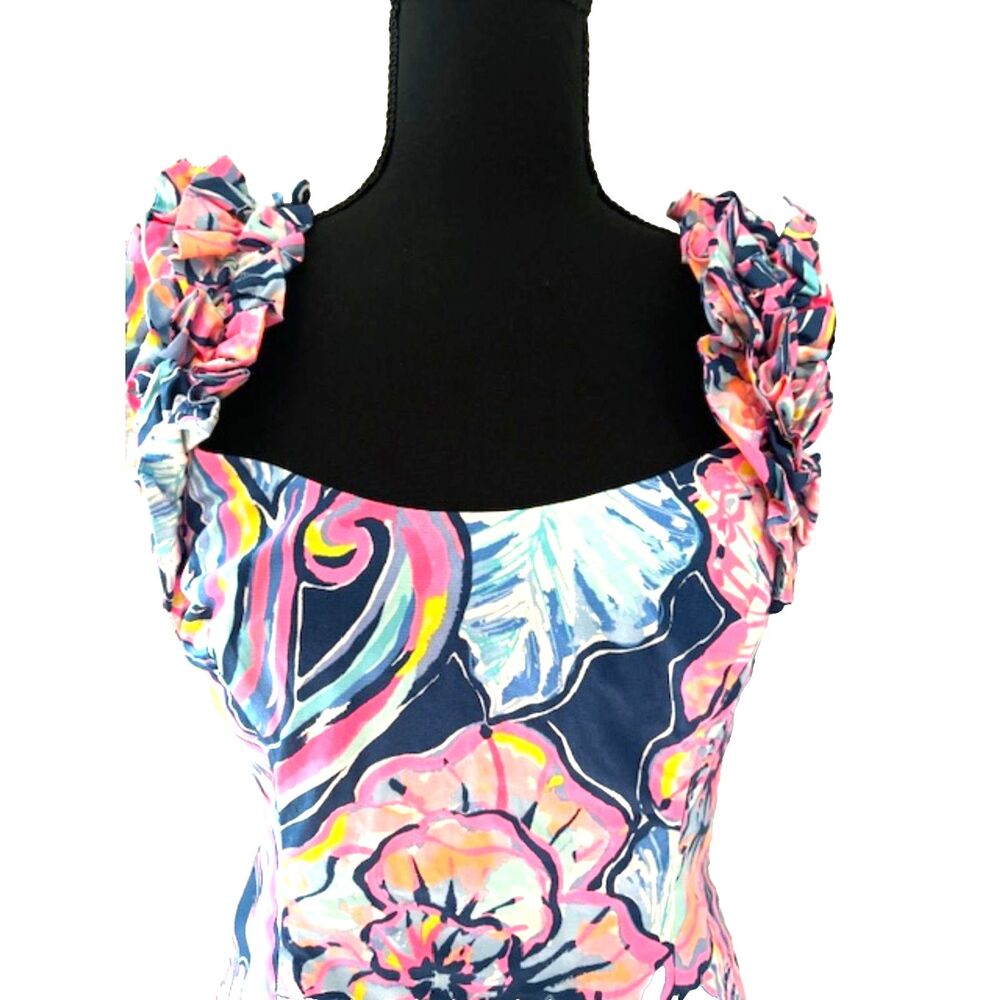 Lilly Pulitzer Nauty Navy BOHO Bateau Devina Stretch Dress Sz 0 NWT *** - Picture 4 of 6